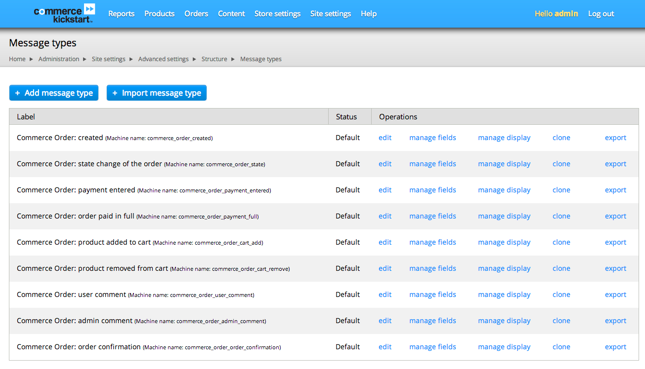 Message Types Overview