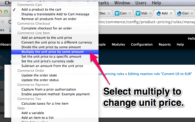 Select multiply
        to change the unit price.
