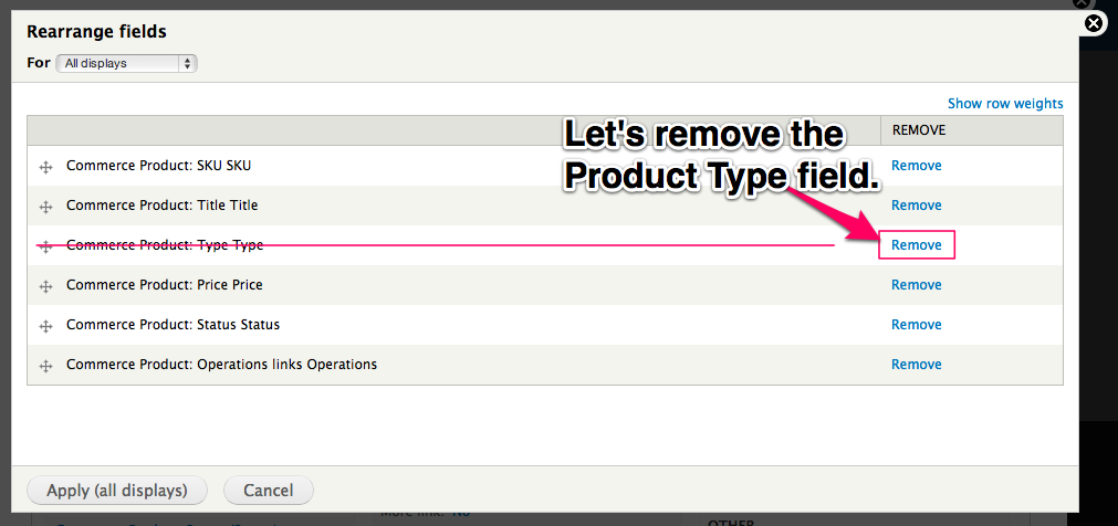 Lets remove the
        Product Type Field