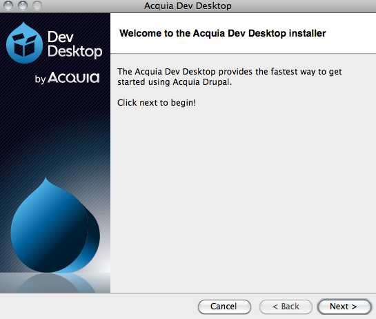 Dev Desktop installation screen 1